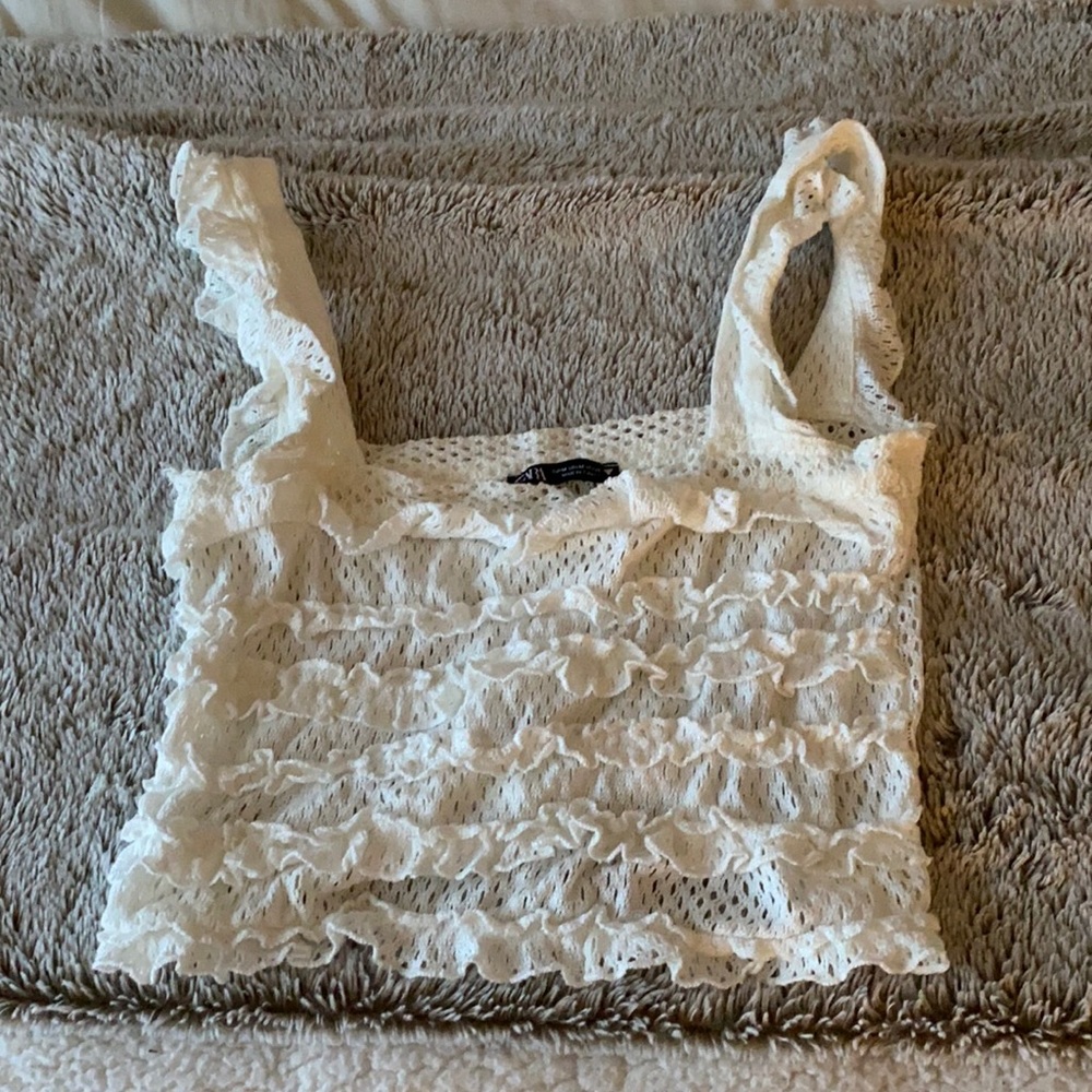 White crochet Zara tank